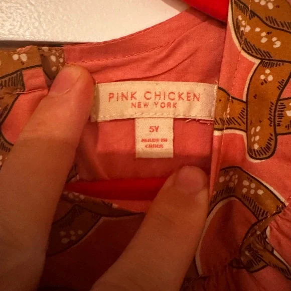 Pink Chicken Coral Pretzel Print Dress - Picture 2 of 3